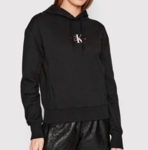 CALVIN KLEIN – Felpa Donna con Cappuccio Nero