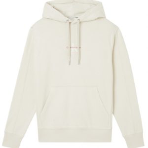 CALVIN KLEIN – Felpa con Cappuccio Monogram Beige Chiaro