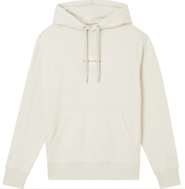CALVIN KLEIN – Felpa con Cappuccio Monogram Beige Chiaro