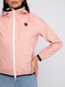 BLAUER-GIACCA A VENTO DONNA NASTRATA ROSA CHIARO