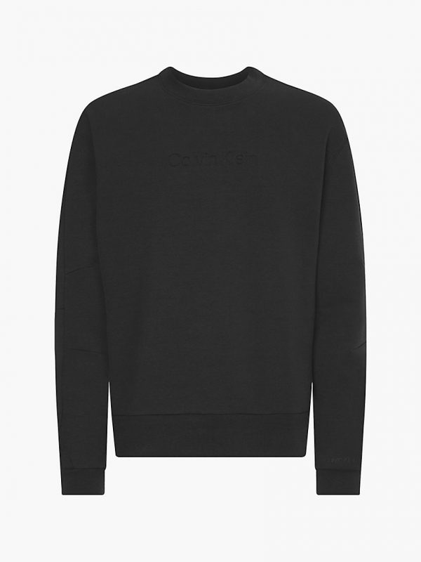 CALVIN KLEIN – Felpa in Cotone Biologico con Taglio Rilassato Nero