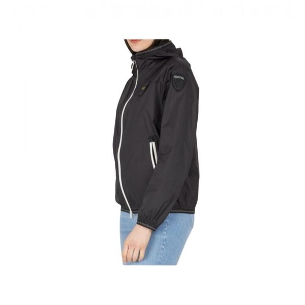 BLAUER-GIACCA A VENTO DONNA NASTRATA NERO