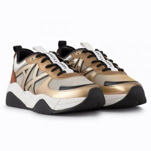 ARMANI EXCHANGE-SNEAKERS DONNA ORO METAL