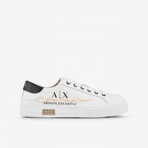 ARMANI EXCHANGE- SCARPE DONNA IN PELLE BIANCA