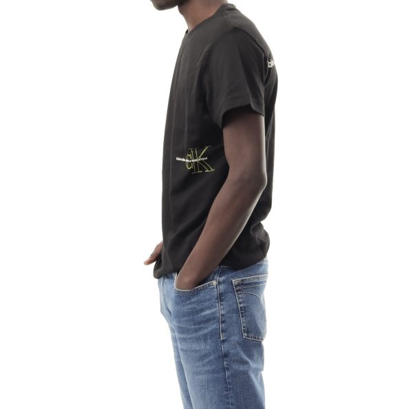CALVIN KLEIN – T-shirt Uomo con Logo Taglio Squadrato Nero