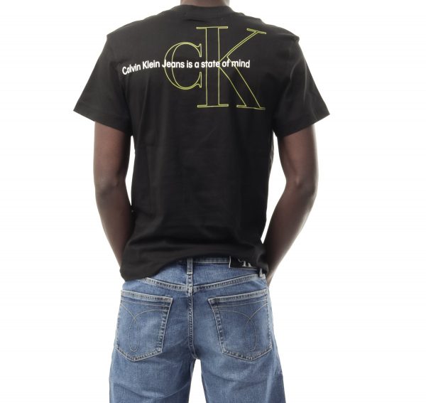 CALVIN KLEIN – T-shirt Uomo con Logo Taglio Squadrato Nero