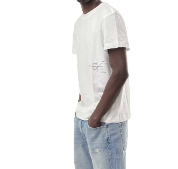 CALVIN KLEIN – T-shirt Uomo con Logo Taglio Squadrato Bianco