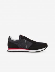 ARMANI EXCHANGE -Sneaker  UOMO con inserti in micro-suede, nylon NERE