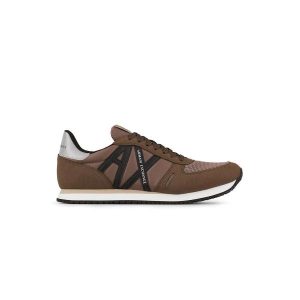 ARMANI EXCHANGE -Sneaker  UOMO con inserti in micro-suede, nylon MARRONE