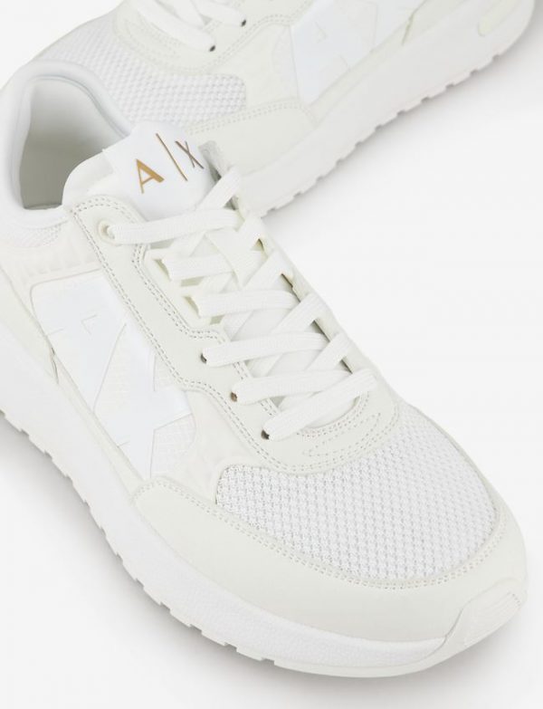 ARMANI EXCHANGE – SCARPE UOMO in mesh con suola maxi BIANCHE
