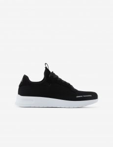 ARMANI EXCHANGE – Scarpe in maglia, micro-suede e tessuto stretch Nera