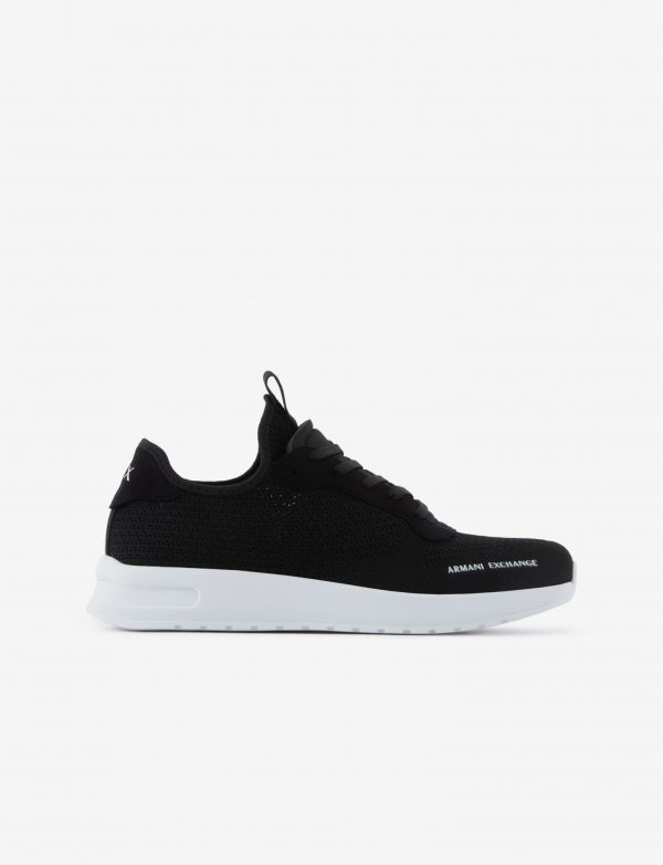 ARMANI EXCHANGE – Scarpe in maglia, micro-suede e tessuto stretch Nera