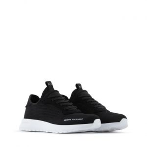 ARMANI EXCHANGE – Scarpe in maglia, micro-suede e tessuto stretch Nera