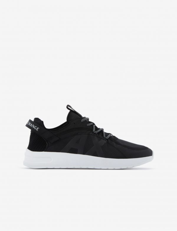 ARMANI EXCHANGE – Sneaker UOMO NERE in nylon ripstop, rete e tessuto stretch
