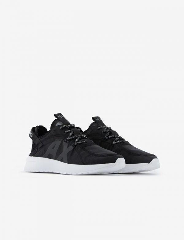 ARMANI EXCHANGE – Sneaker UOMO NERE in nylon ripstop, rete e tessuto stretch