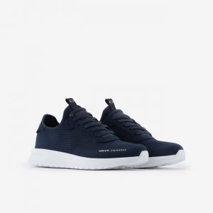 ARMANI EXCHANGE – Scarpe in maglia, micro-suede e tessuto stretch Dark Blue