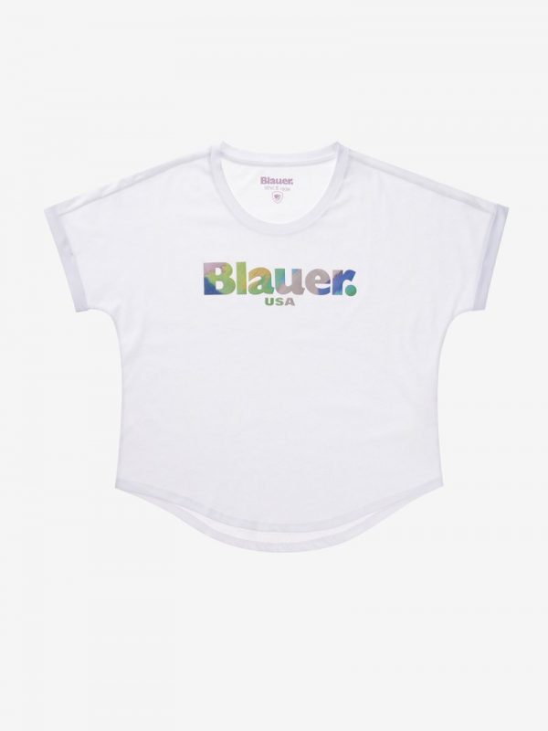 BLAUER – T-SHIRT DONNA MANICA CORTA GOMMATA BIANCA