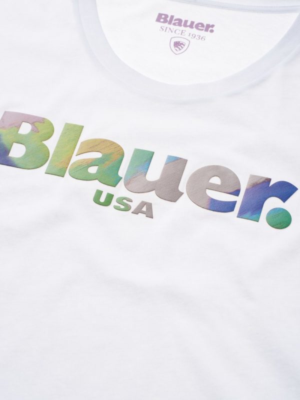 BLAUER – T-SHIRT DONNA MANICA CORTA GOMMATA BIANCA