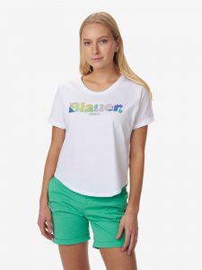 BLAUER – T-SHIRT DONNA MANICA CORTA GOMMATA BIANCA