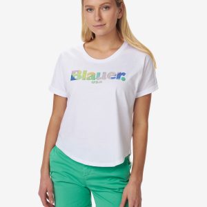 BLAUER – T-SHIRT DONNA MANICA CORTA GOMMATA BIANCA