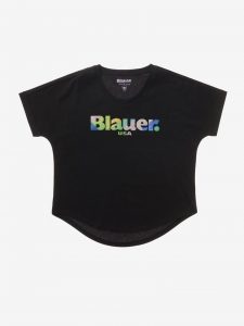 BLAUER – T-SHIRT DONNA MANICA CORTA GOMMATA NERA