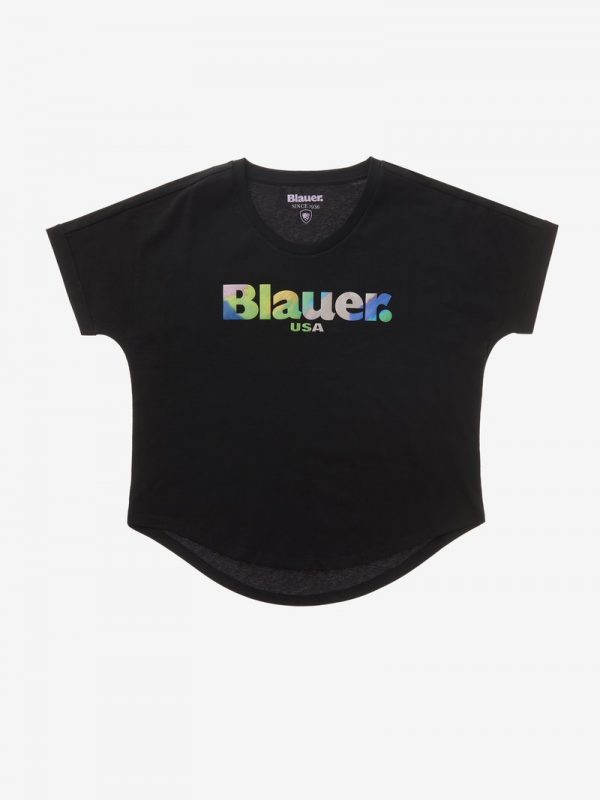 BLAUER – T-SHIRT DONNA MANICA CORTA GOMMATA NERA