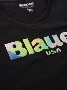 BLAUER – T-SHIRT DONNA MANICA CORTA GOMMATA NERA
