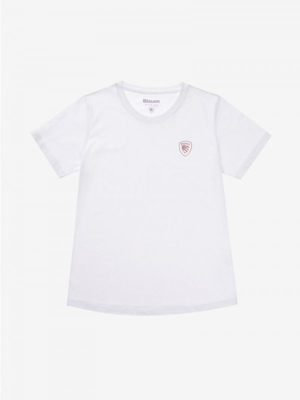 BLAUER – T-SHIRT DONNA CON SCUDO BLAUER BIANCA