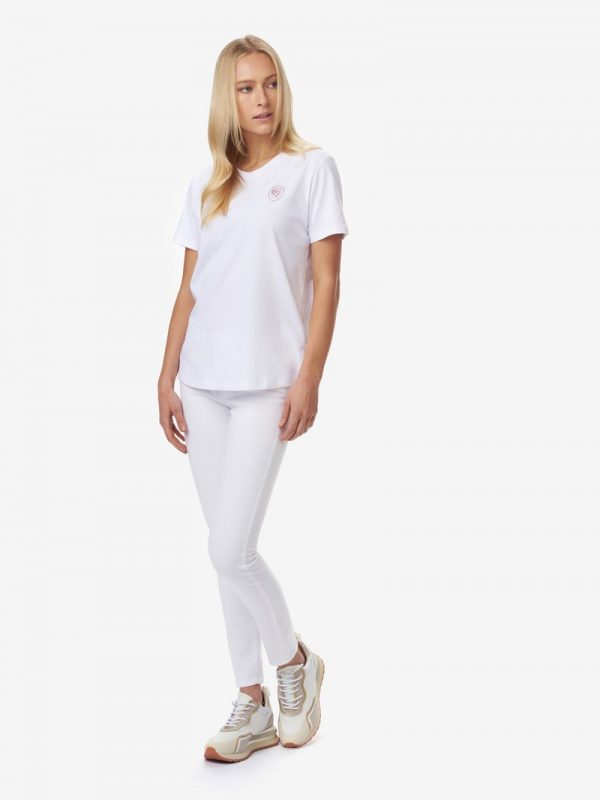 BLAUER – T-SHIRT DONNA CON SCUDO BLAUER BIANCA