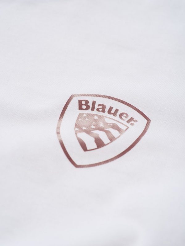 BLAUER – T-SHIRT DONNA CON SCUDO BLAUER BIANCA