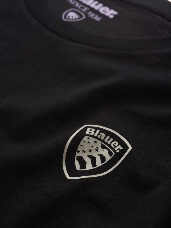 BLAUER – T-SHIRT DONNA CON SCUDO BLAUER NERA