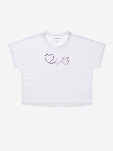 BLAUER – T-SHIRT DONNA BATTITO DEL CUORE BLAUER BIANCO