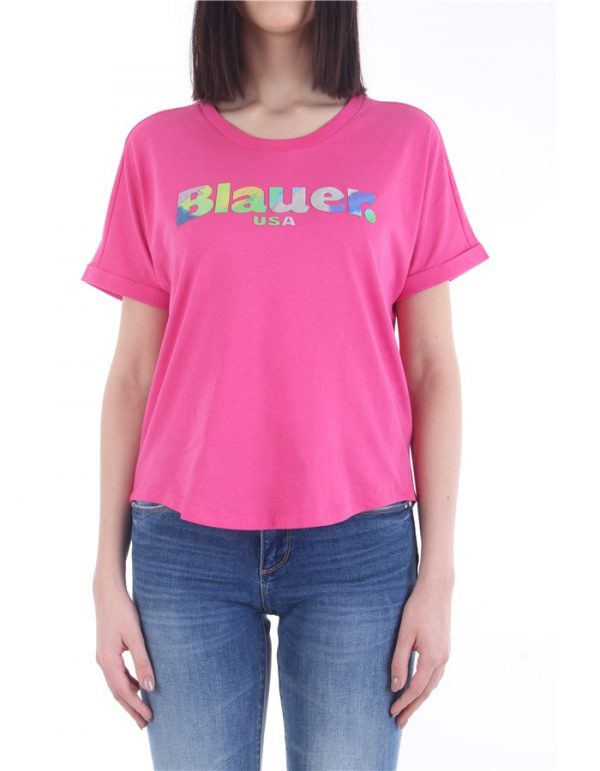 BLAUER – T-SHIRT DONNA MANICA CORTA GOMMATA ROSA