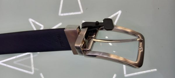 CINTURA MADE IN ITALY VERA PELLE DOUBLE FACE NERO/BLU