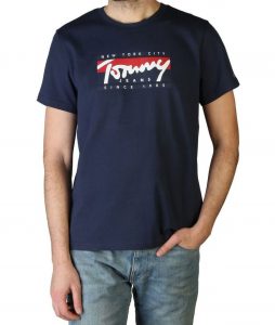 TOMMY HILFIGER – T-SHIRT UOMO BLUE NAVY CON STAMPA