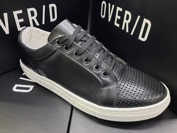 OVER/D – SNEAKERS TRAFORATA PELLE NERA