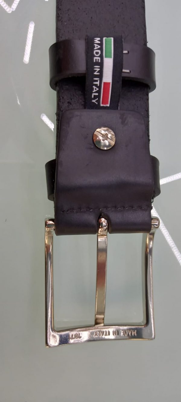 CINTURA UOMO VERO CUOIO NERA
