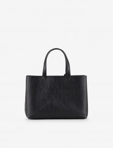 ARMANI EXCHANGE – Borsa Donna Shopper Media con Doppi Manici e Tracolla Nero