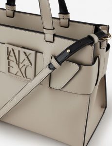 ARMANI EXCHANGE – Borsa Donna Tote Bag Grande con Doppi Manici e Tracolla Cashmere