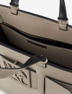 ARMANI EXCHANGE – Borsa Donna Tote Bag Grande con Doppi Manici e Tracolla Cashmere
