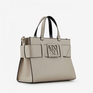ARMANI EXCHANGE – Borsa Donna Tote Bag Grande con Doppi Manici e Tracolla Cashmere