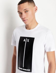 ARMANI EXCHANGE-T-shirt Bianca con stampa