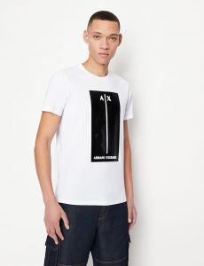 ARMANI EXCHANGE-T-shirt Bianca con stampa