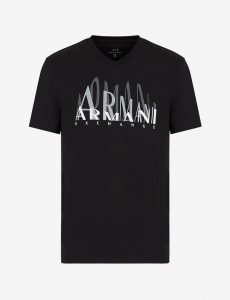 ARMANI EXCHANGE – T-shirt scollo a V regular fit in jersey di cotone