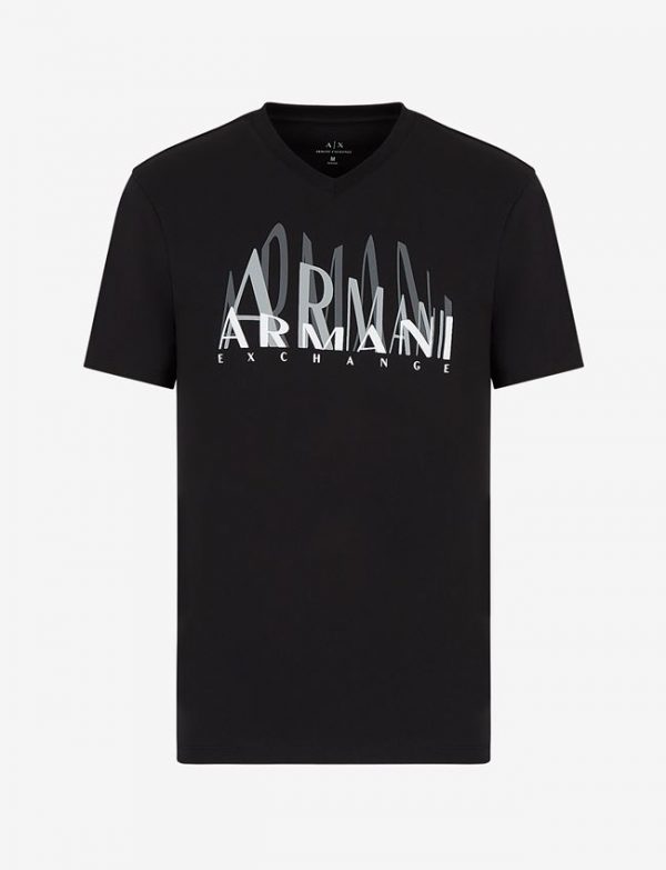 ARMANI EXCHANGE – T-shirt scollo a V regular fit in jersey di cotone