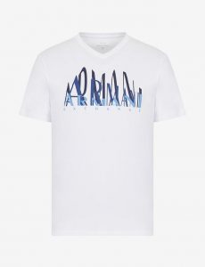 ARMANI EXCHANGE – T-shirt scollo a V regular fit in jersey di cotone