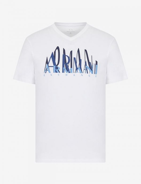 ARMANI EXCHANGE – T-shirt scollo a V regular fit in jersey di cotone