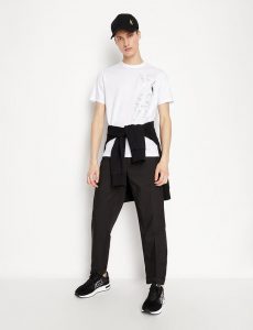 ARMANI EXCHANGE – T-shirt girocollo in jersey di cotone mercerizzato BIANCA