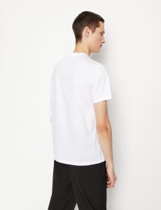 ARMANI EXCHANGE – T-shirt girocollo in jersey di cotone mercerizzato BIANCA