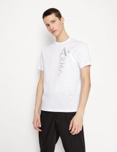 ARMANI EXCHANGE – T-shirt girocollo in jersey di cotone mercerizzato BIANCA